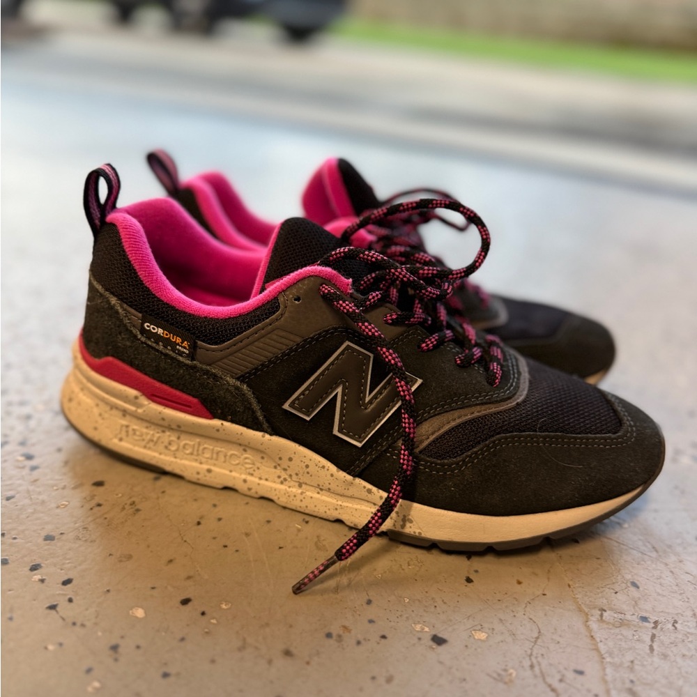 New Balance Black and Pink Cordura Sneakers